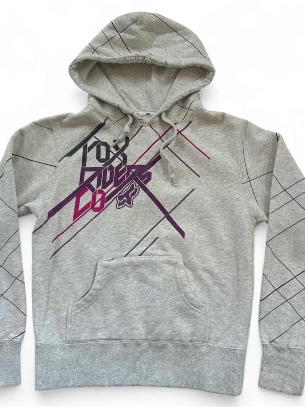 Y2K Fox Racing Foxtron Boyfriend  Hoodie Women's S-Grunge Motorcross Skater Read